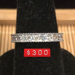 White gold and diamond band ring